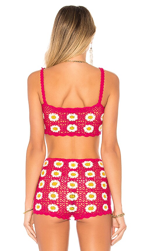 view 5 of 5 Daisy Crop Top in Fuchsia