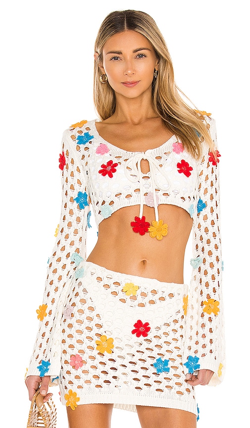 view 1 of 4 Flower Power Top in White