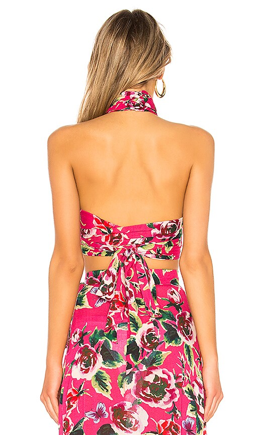 view 3 of 4 Lady Wrap Top in Magenta Floral