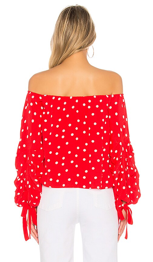 view 3 of 4 Emery Blouse in Red & White