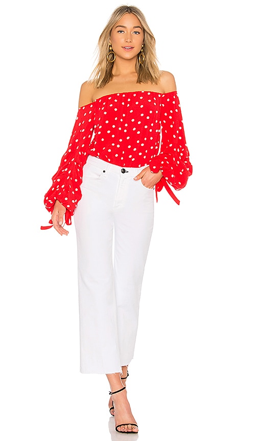 view 4 of 4 Emery Blouse in Red & White