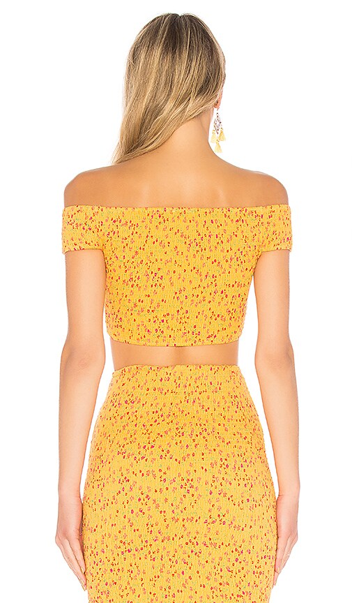 view 3 of 4 Tart Crop Top in Goldenrod Ditsy