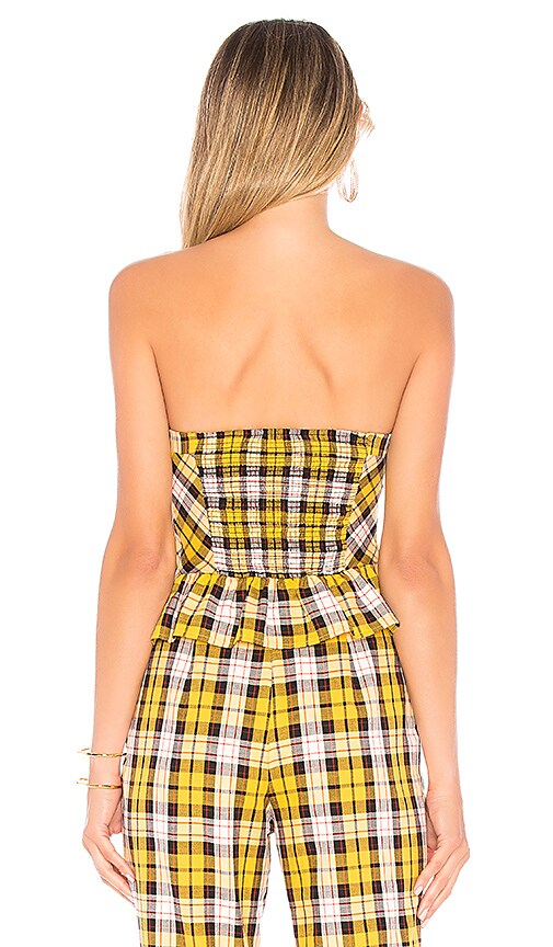 view 3 of 4 Livy Crop Top in Yellow Plaid