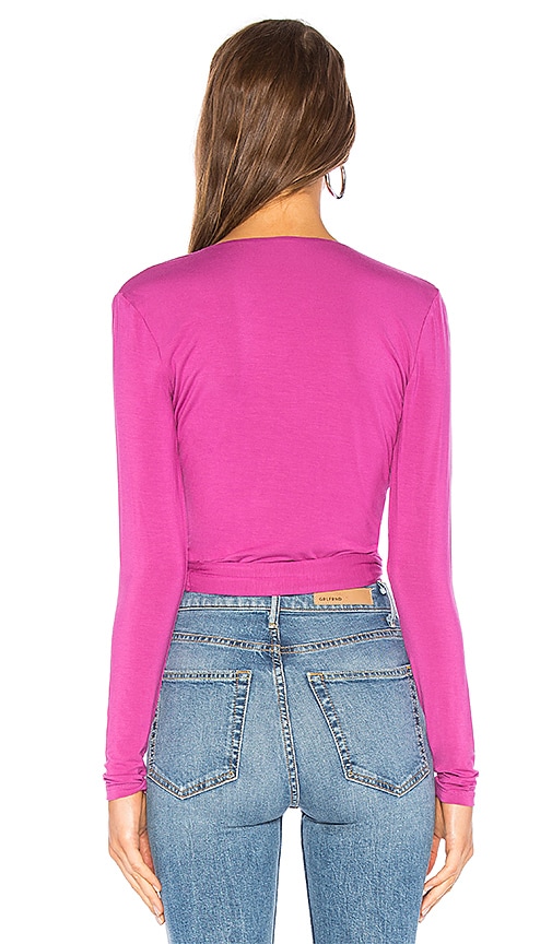 view 3 of 4 Nia Wrap Top in Berry
