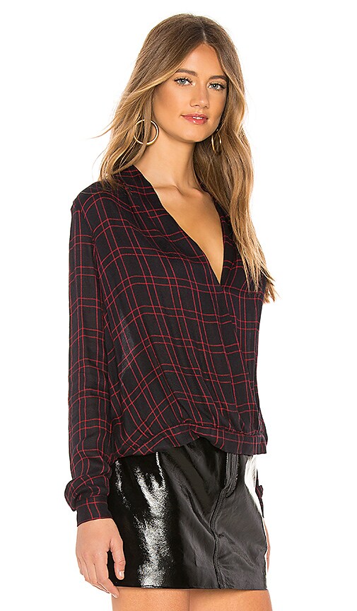 view 2 of 4 Get Down Blouse in Black And Red Plaid