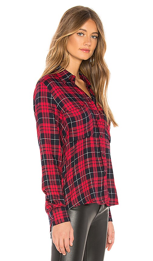 view 2 of 4 Teen Spirit Button Up in Red Plaid