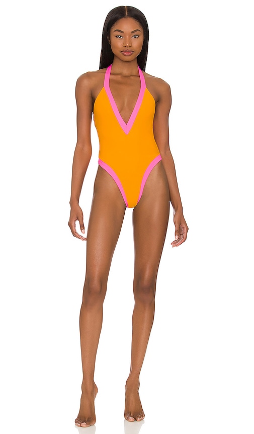 Lovers & Friends In Charge One Piece In Tangerine & Pink