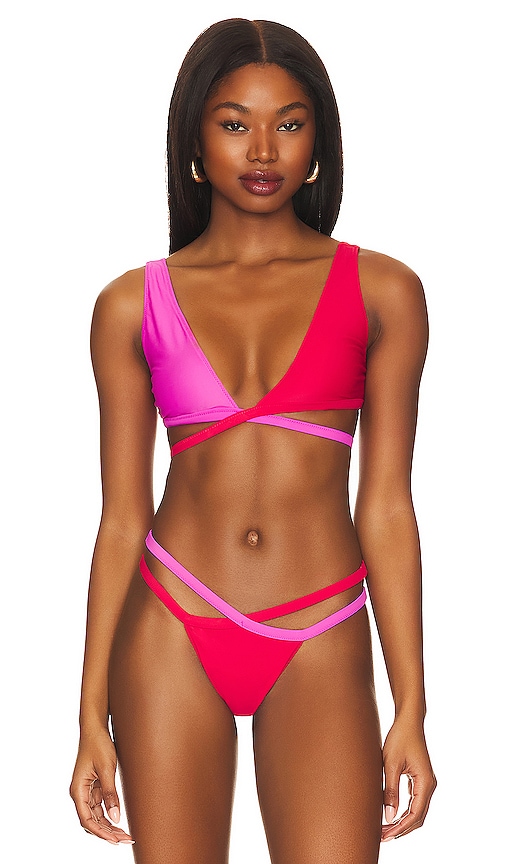 Lovers & Friends Little By Little Top In Hot Pink & Red