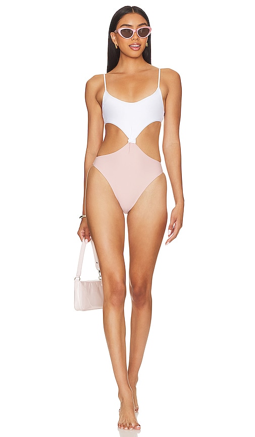 view 1 of 3 Paetyn One Piece in White & Nude
