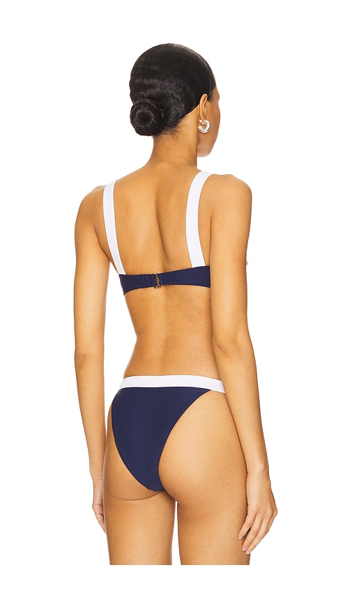 view 3 of 4 Cordelia Top in Navy Blue & White