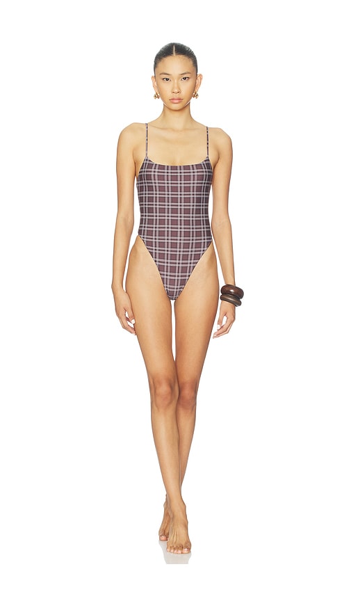 view 1 of 4 Craze One Piece in Brown Plaid