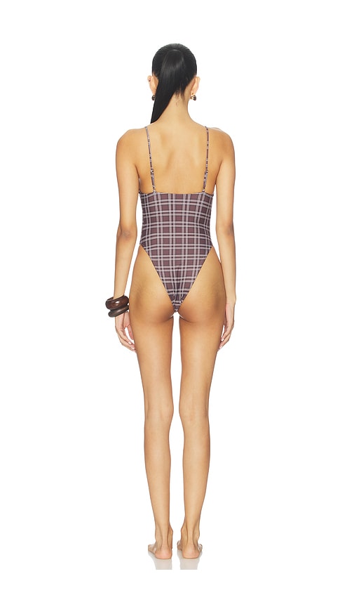 view 3 of 4 Craze One Piece in Brown Plaid