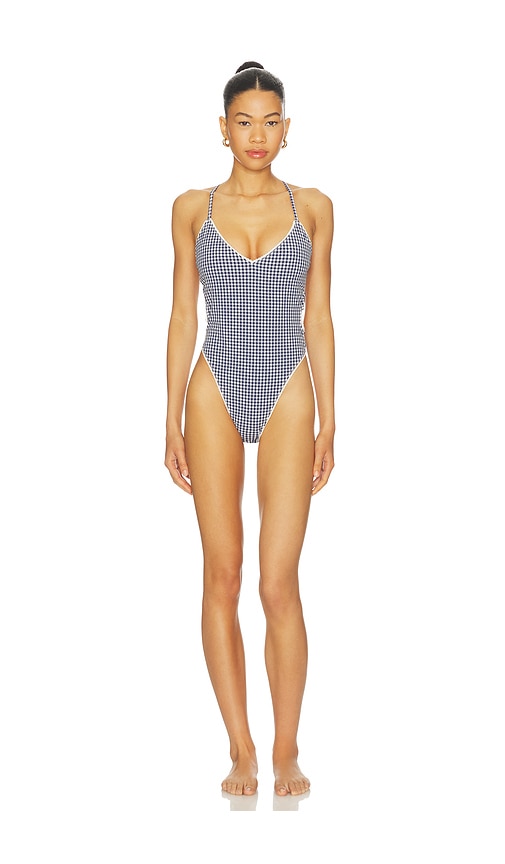 view 2 of 6 Ruby One Piece in Blue Gingham