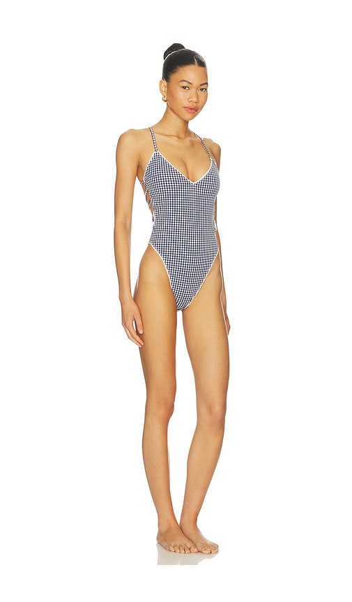 view 3 of 6 Ruby One Piece in Blue Gingham