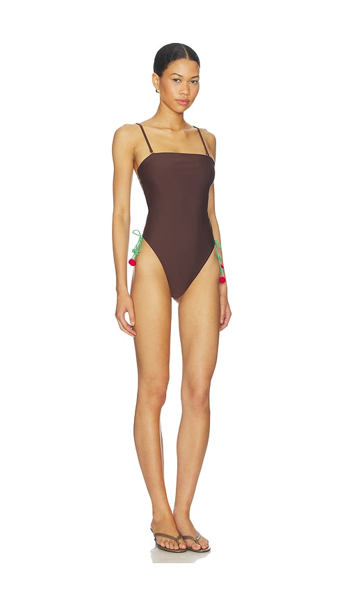 view 3 of 4 Filipa One Piece in Chocolate Brown