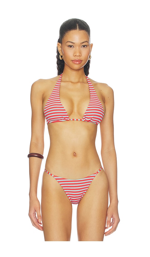 view 1 of 5 Joie Top in Red & Blue Stripe