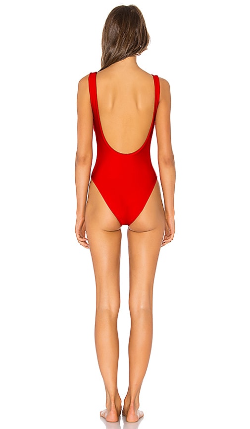 view 3 of 3 Caged One Piece in Candy Red