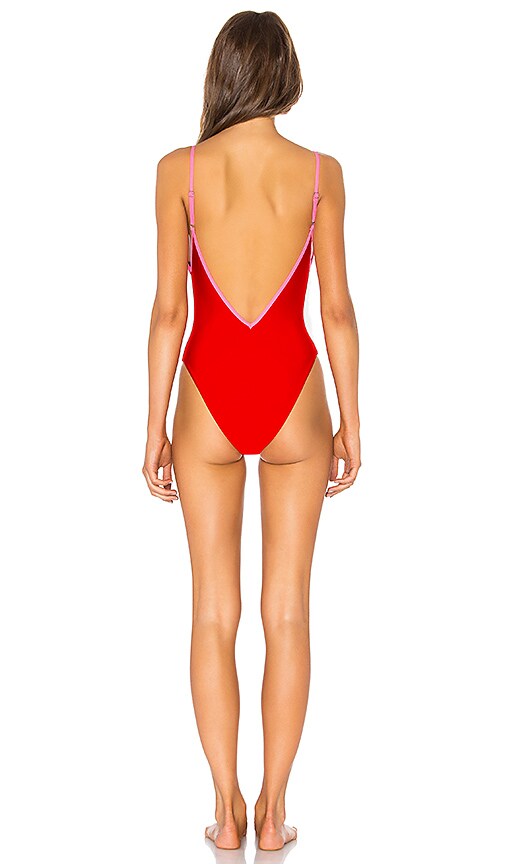 view 3 of 3 Laced One Piece in Candy Red