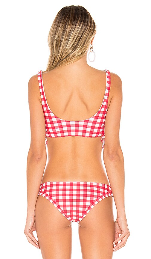 view 3 of 4 Side To Side Top in Red Gingham