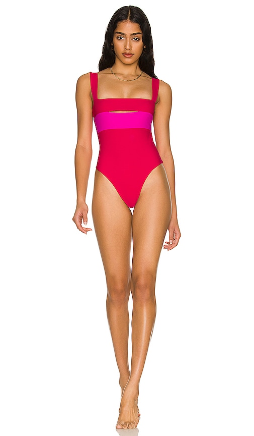 view 1 of 3 Daytona One Piece in Red & Pink