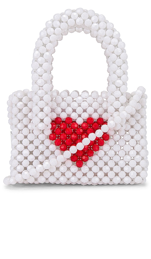 view 1 of 5 Rachel Micro Purse in White & Red