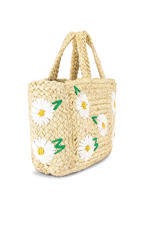 view 3 of 4 Daisy Mini Tote in White & Yellow