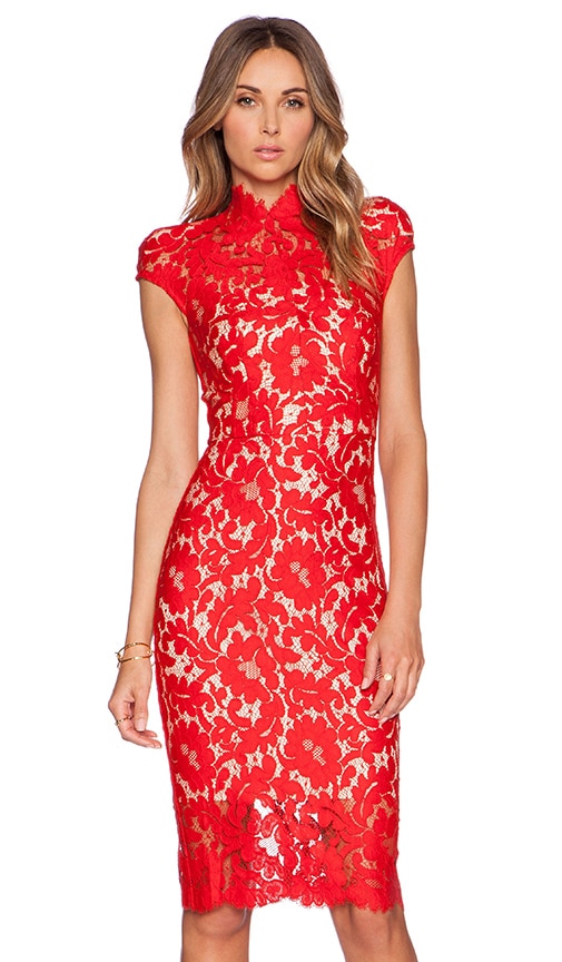 lover red lace dress