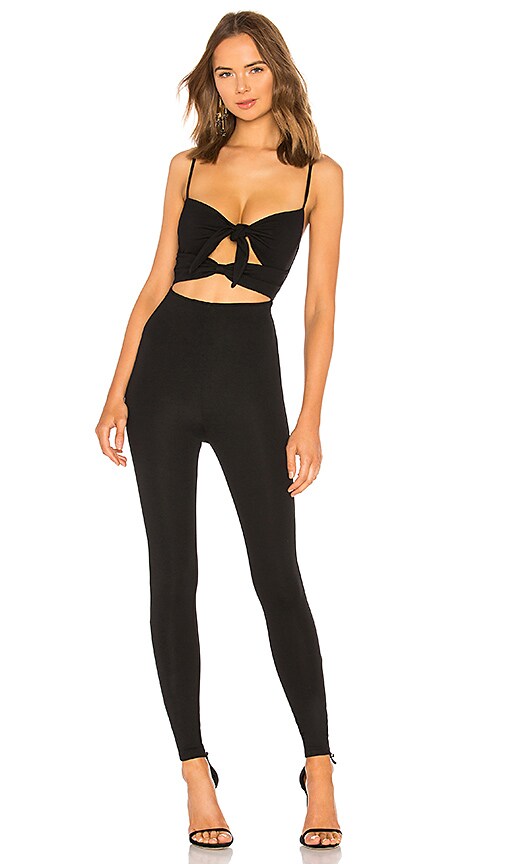 CATSUIT SANS MANCHES TIE FRONT CATSUIT
