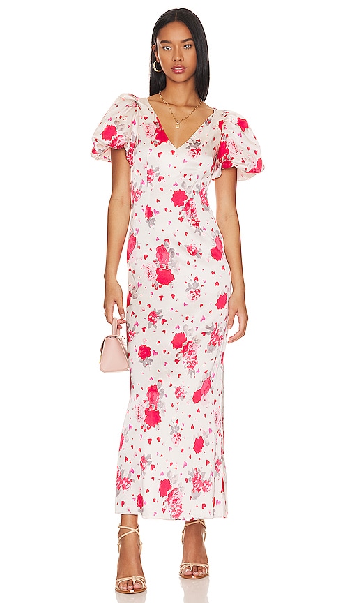 Lpa Maryana Maxi Dress In Red & Pink Floral