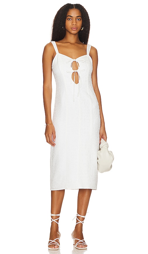 LPA Gabriella Eyelet Maxi Dress in Coconut Milk