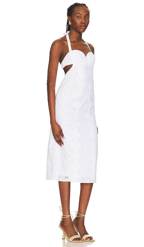 Shop Lpa Francesca Eyelet Midi Dress In White