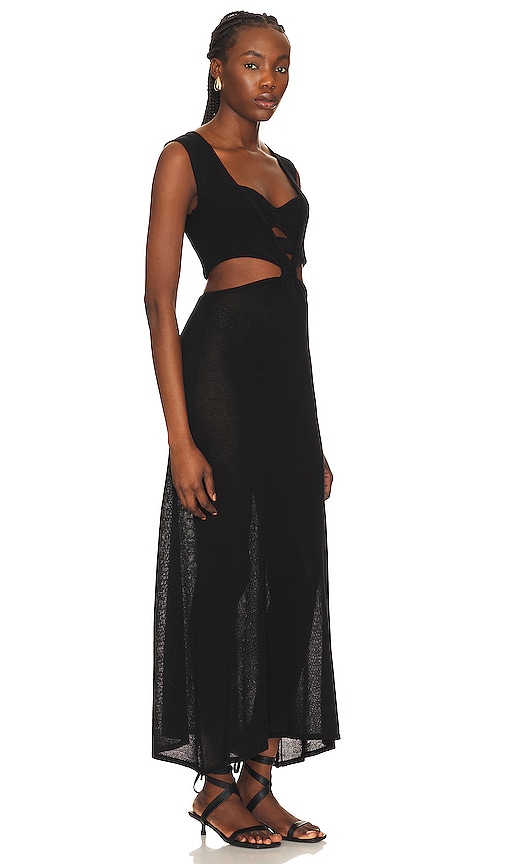 Shop Lpa Janli Midi Knit Dress In Black