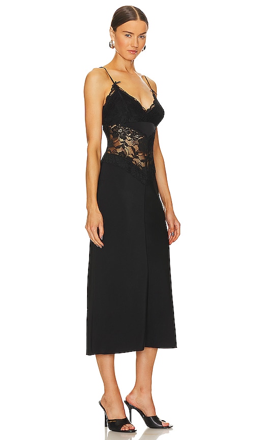 Shop Lpa Donna Lace Slip Dress In Black