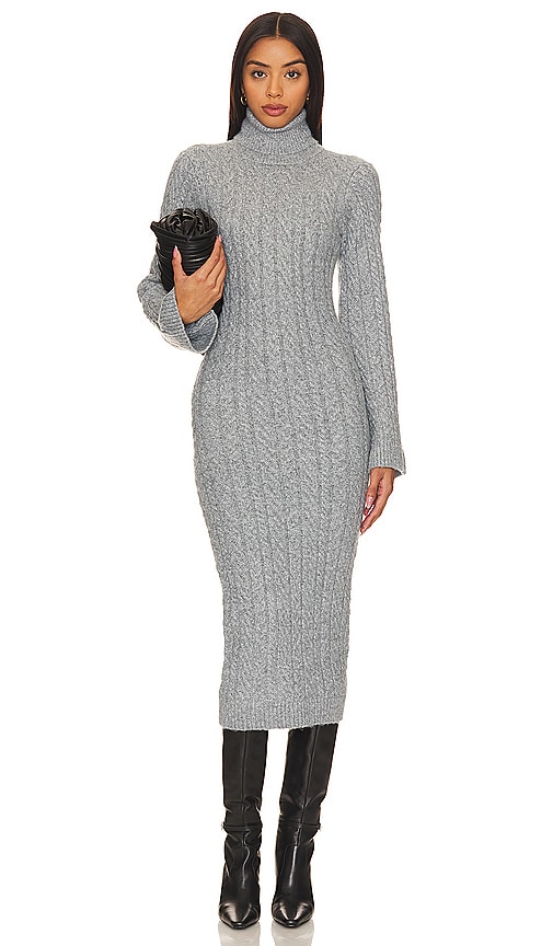 Shop Lpa Tori Cable Dress In Grey