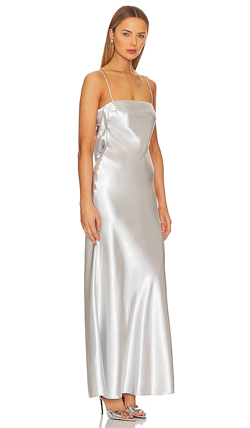 Shop Lpa Finelli Maxi Dress In Metallic Silver