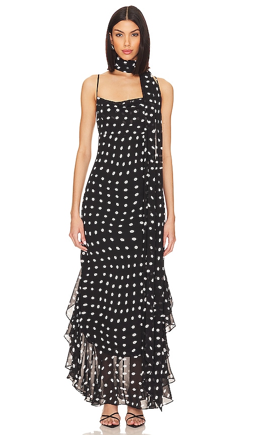 LPA Giulia Maxi Dress in Black And Cream | REVOLVE