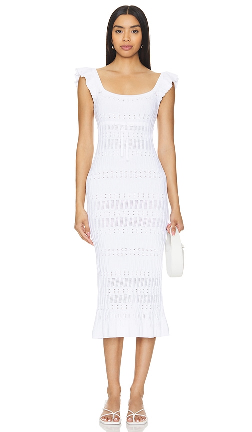 Shop Lpa Gracie Midi Dress In 米白