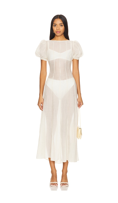 Emory Midi Dress in Ivory. - size S (also in L, M, XS)