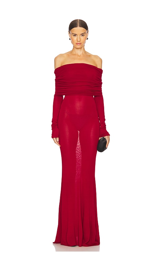 Lpa Marren Maxi Knit Dress In Red