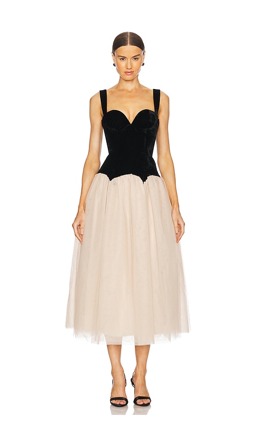 Lpa Estella Midi Dress In Black,cream