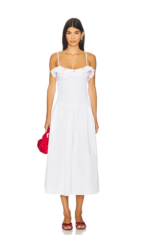 Evelyn Midi Dress in White. - size XS (also in L, M, S, XL, XXS)