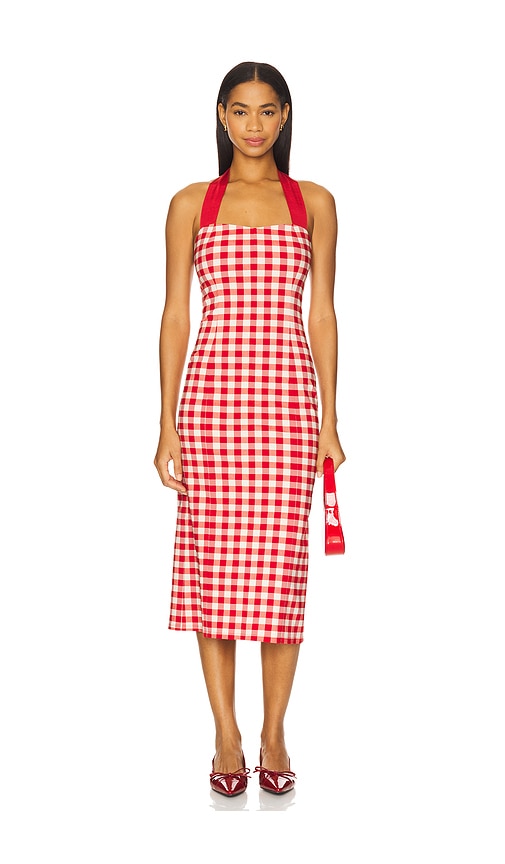 Liz Midi Dress in Red. - size XS (also in L, M, S, XL, XXS)