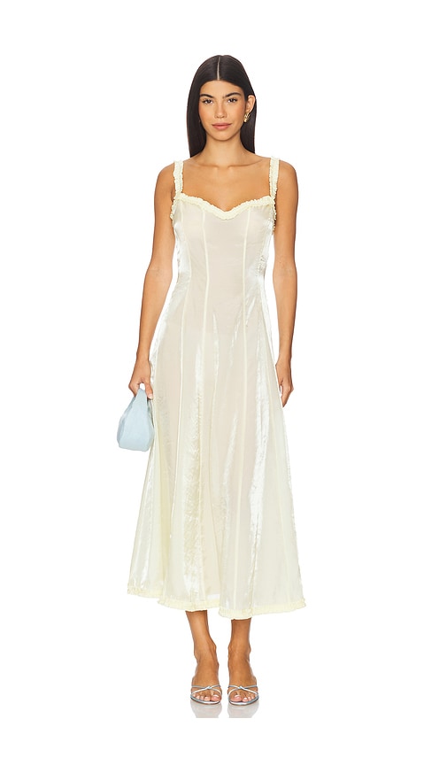 Kate Midi Dress in Lemon. - size XS (also in L, M, S, XL, XXS)