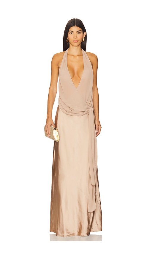 Nyla Gown in Beige. - size L (also in M) - LPA - Modalova