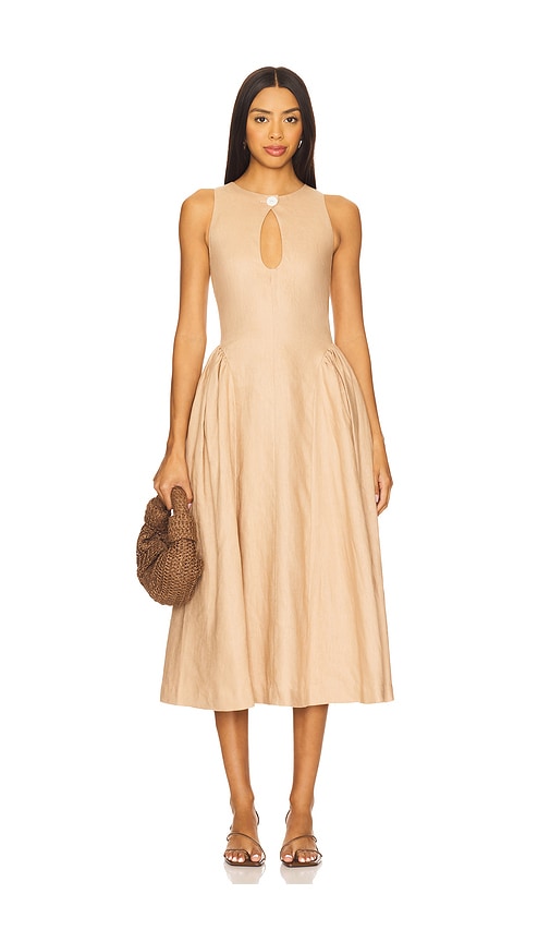 Lpa Seina Midi Dress In Brown