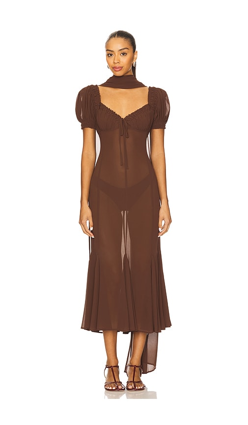 Lpa Davina Midi Dress In Brown