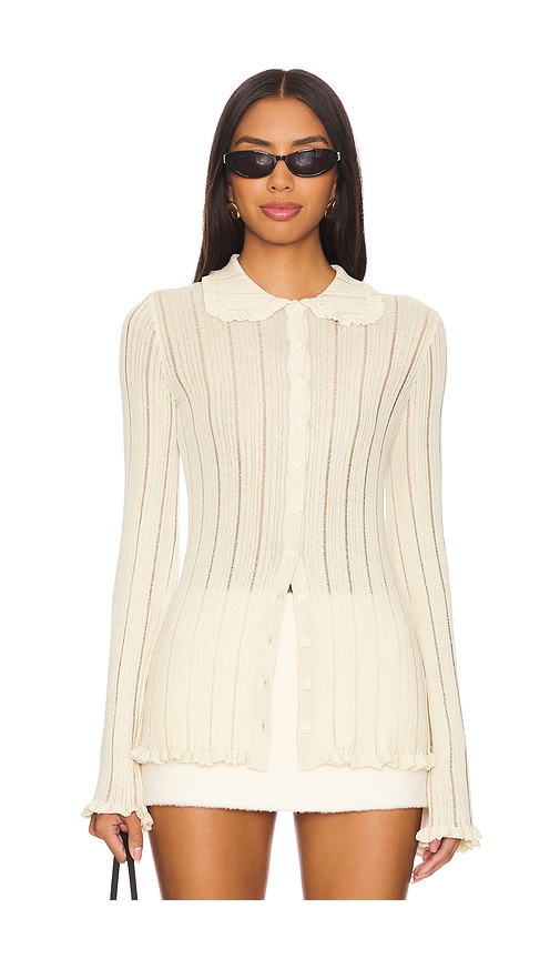 Shop Lpa Kiara Knit Cardigan In Cream