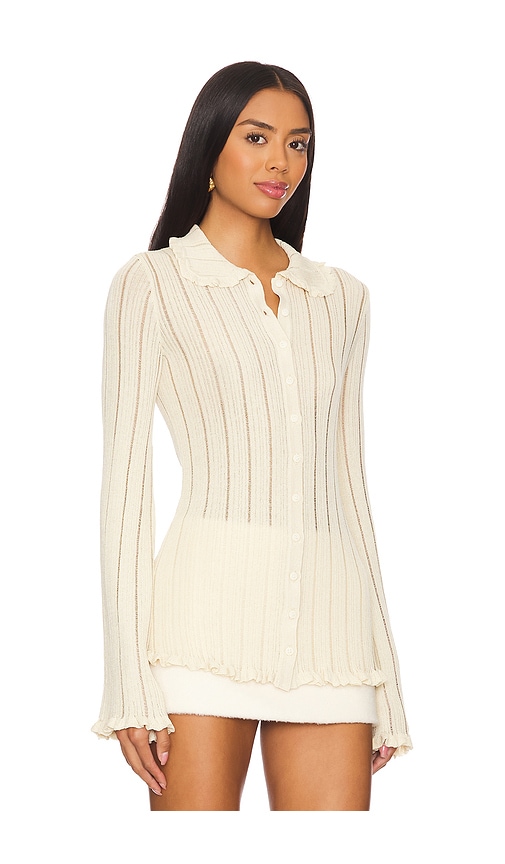 Shop Lpa Kiara Knit Cardigan In Cream