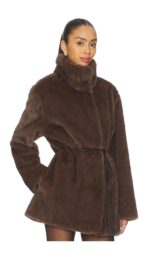 Lpa Maria Faux Fur Coat In Multi