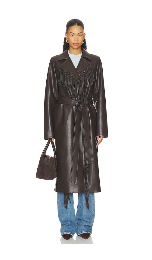 Madison Trench Coat by LPA in Dark Brown